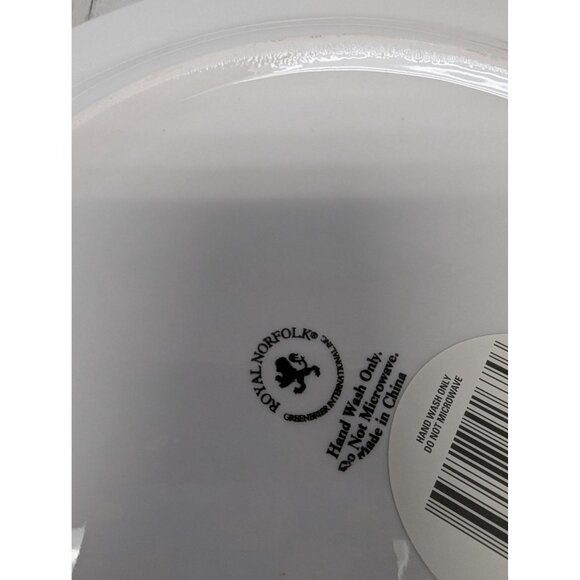 Royal Norfolk Silver Snowflakes Set Of 2 Christmas Holiday Dinner Plates 10 5/8" - Picture 6 of 7